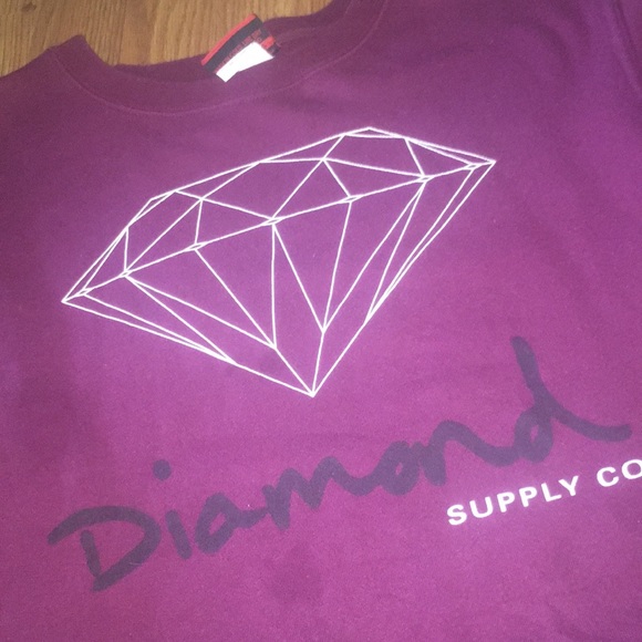 Maroon MEDIUM Diamond Supply Company Crewneck - Picture 3 of 4